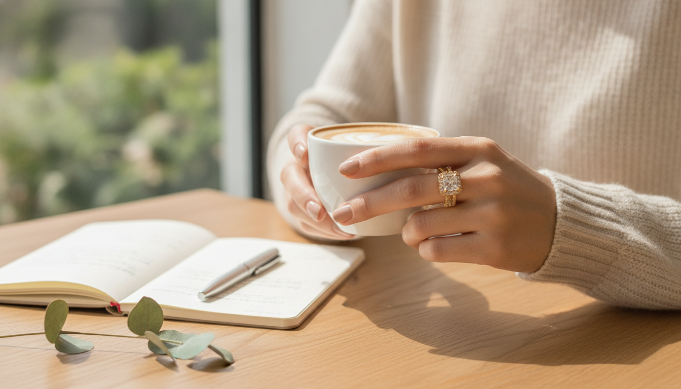 18K Gold Plated Square Zircon Adjustable Ring (Women)