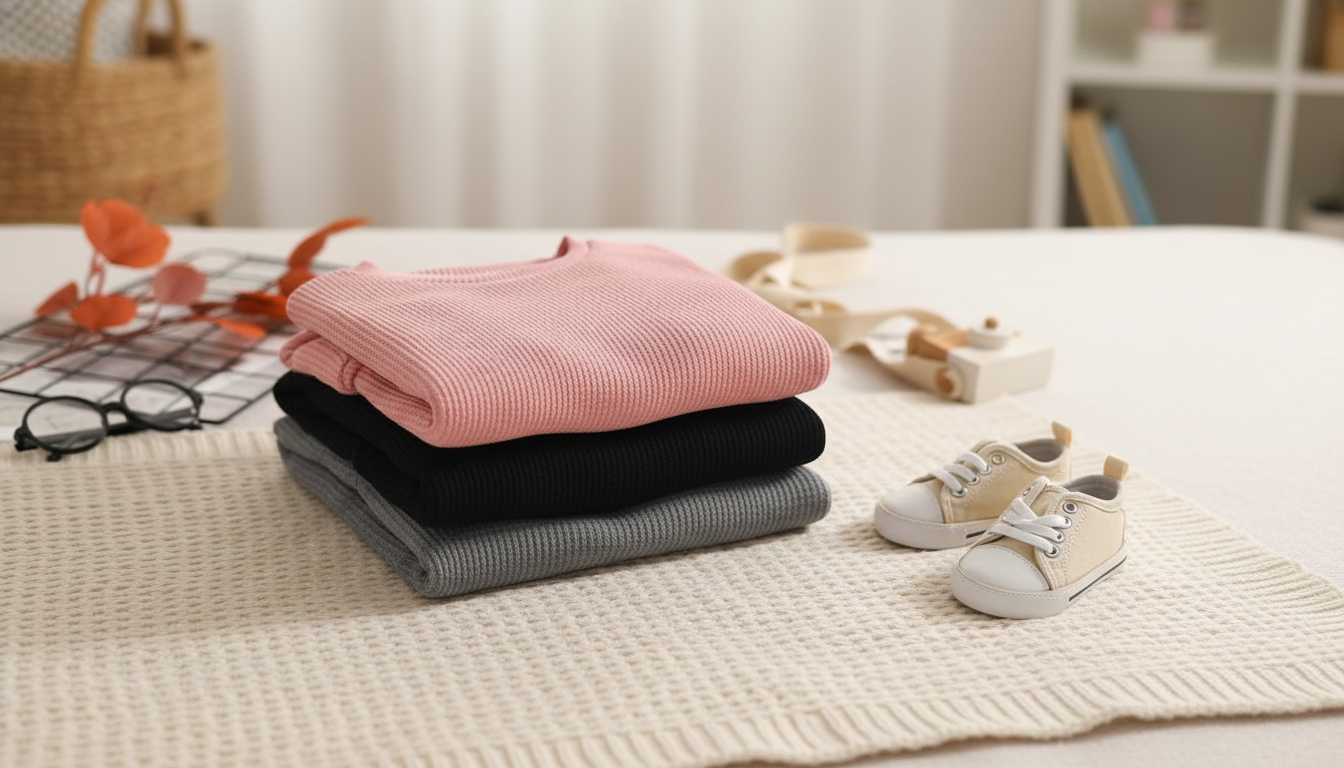 3-Piece Toddler Waffle Knit Sweatshirt Set for Layering