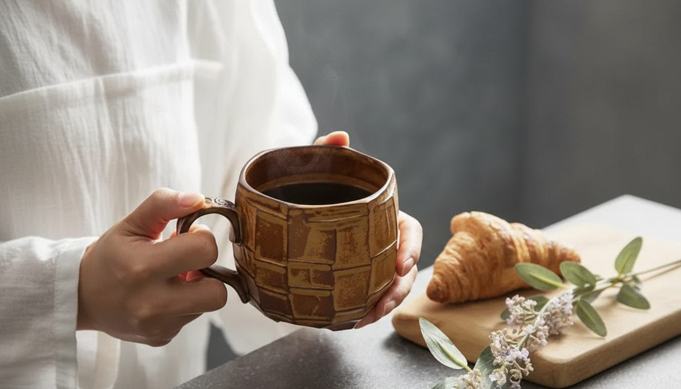 420ml Japanese Retro Ceramic Mug for Coffee, Tea & Lattes