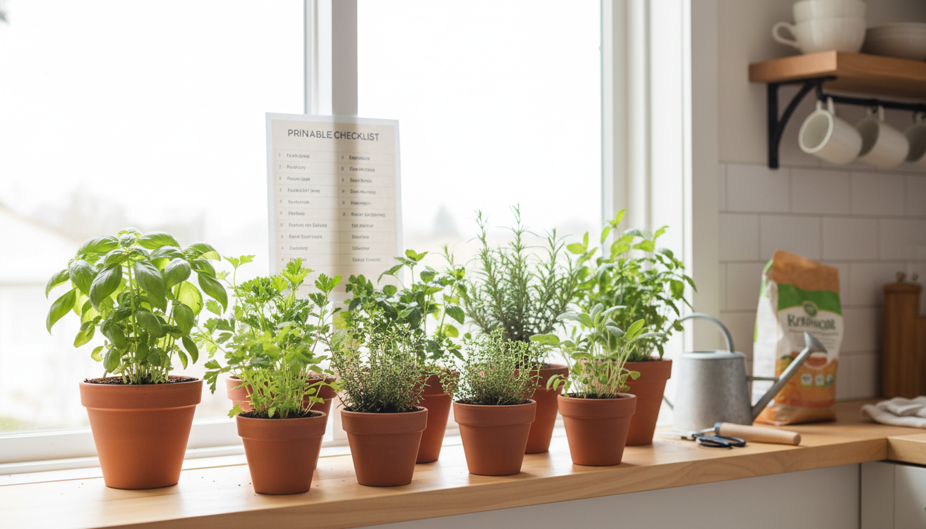 Indoor Herb Garden Checklist: 8 Easy Herbs for Beginners