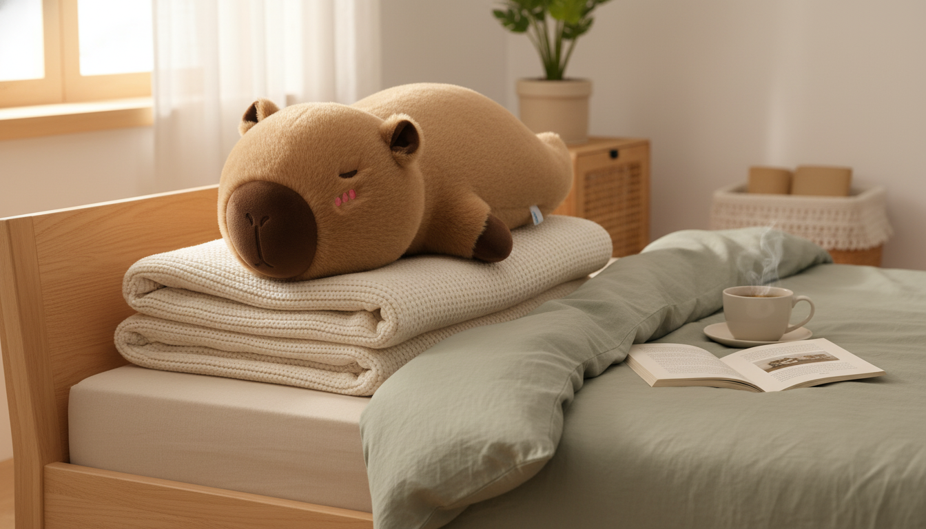 Kawaii Capybara Plush Pillow: Soft Fluffy Sleep Cushion