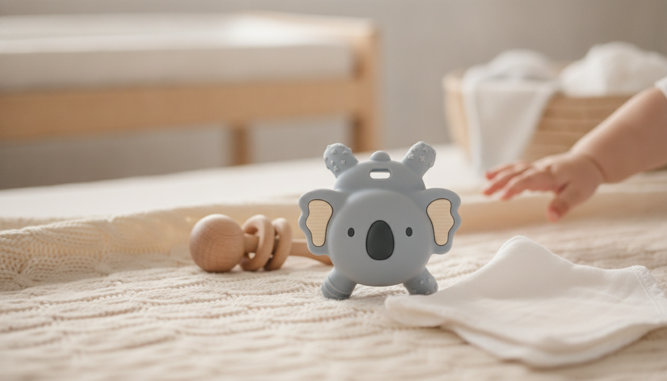 Koala Silicone Teething Ring: Baby Comfort 0–12 Months