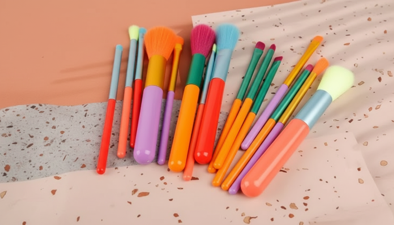 15-Piece Candy Gradient Makeup Brush Set for Daily Glam