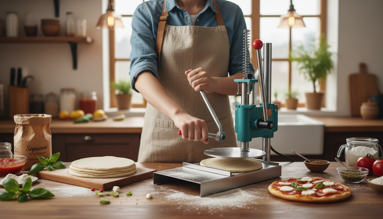 9.5-Inch Manual Dough Press for Pizza & Pastry Rounds