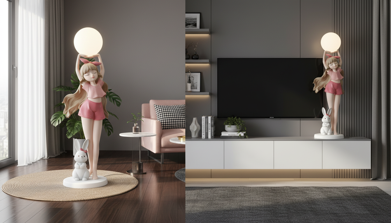 Style a Resin Girl Statue: Floor vs TV Cabinet Tips