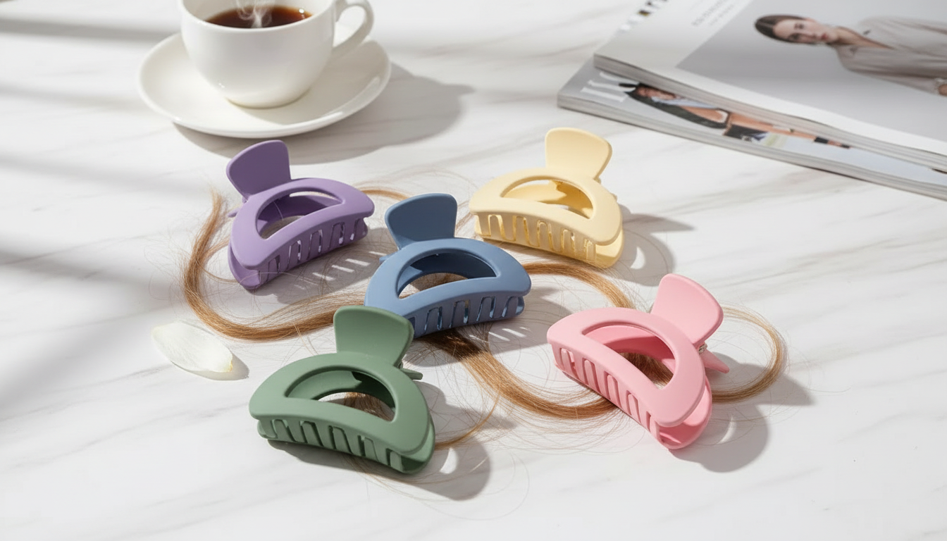 Small Matte Hair Claw Clips: 5-Pack Everyday Hold