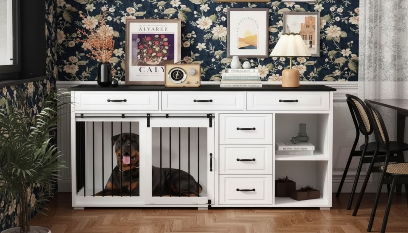 Wooden Dog Crate Furniture With Drawers & Shelves Guide
